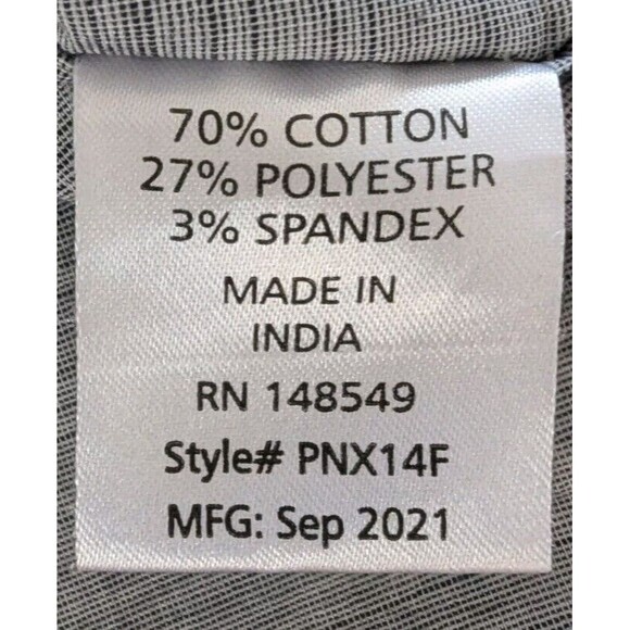 PD & Co Dark Gray Woven Button Down Shirt Mens 3XL Cotton Blend Short Sleeve - Picture 7 of 7